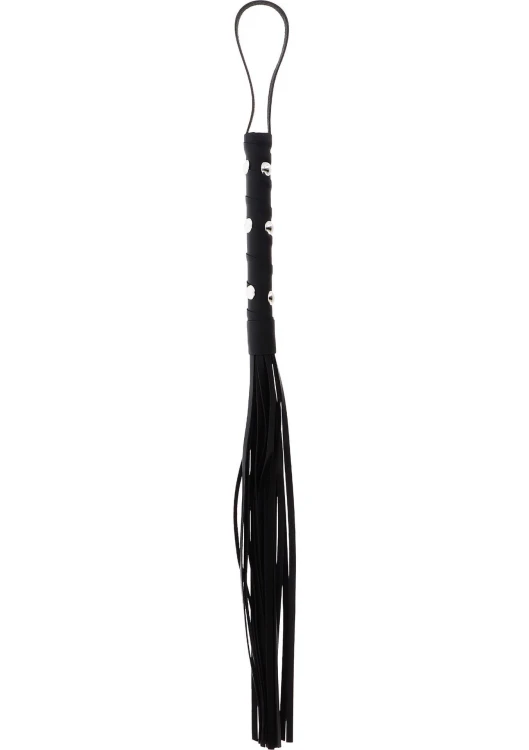 pejcz Short Studded Flogger Whip Black