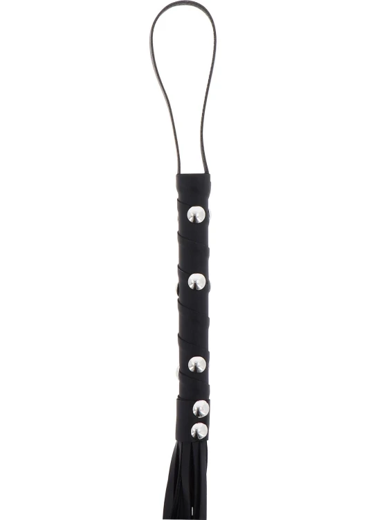 pejcz Short Studded Flogger Whip Black