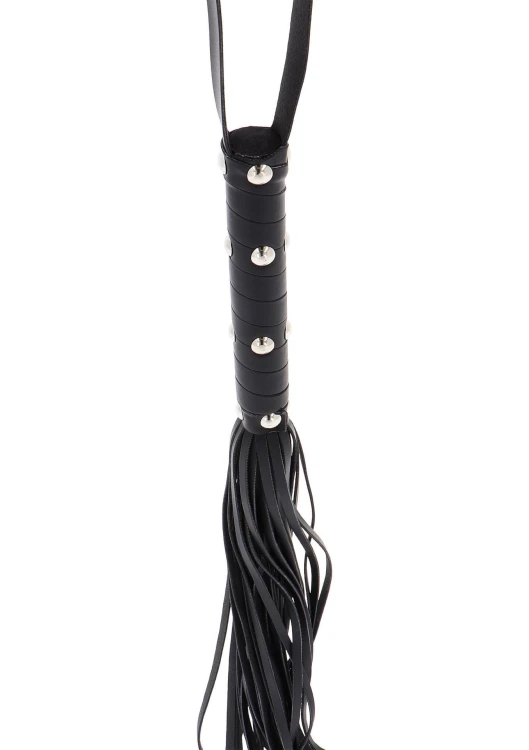 pejcz Long Studded Flogger Whip Black