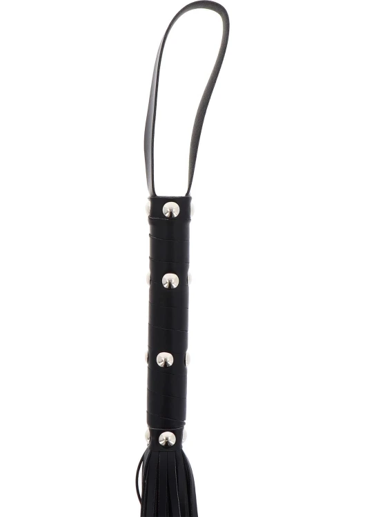 pejcz Long Studded Flogger Whip Black