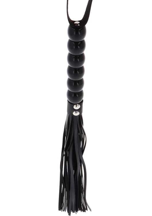 pejcz Long Beaded Flogger Whip Black