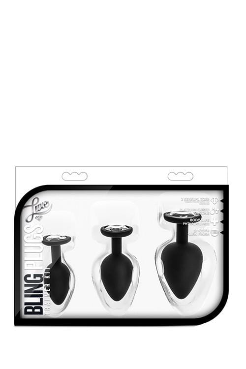zestaw korków analnych LUXE BLING PLUGS TRAINING KIT WHITE GEMS