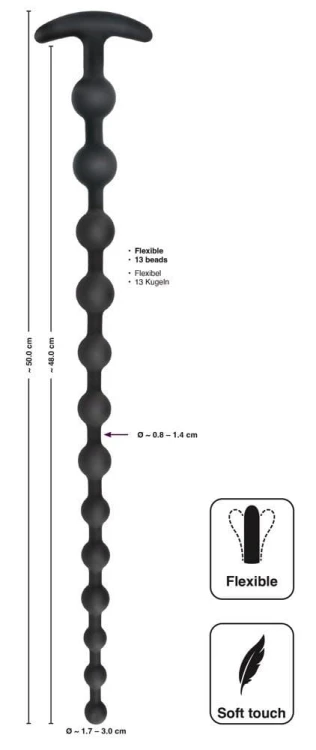 koraliki analne Black Velvets Anal Beads Silic
