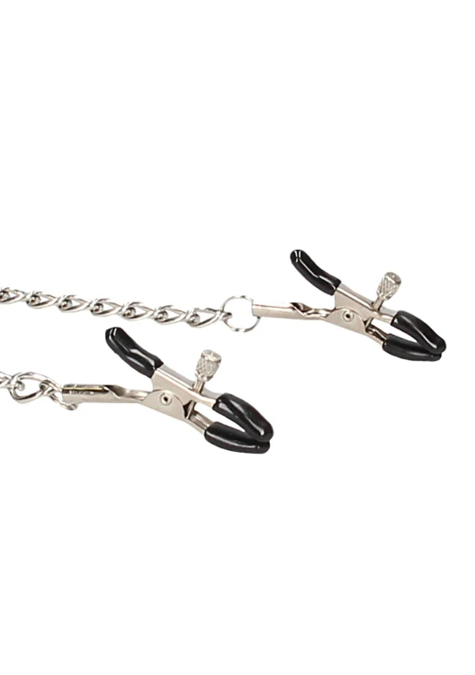 klamerki z obrożą Velcro Collar With Nipple Clamps  With Adjustable Straps