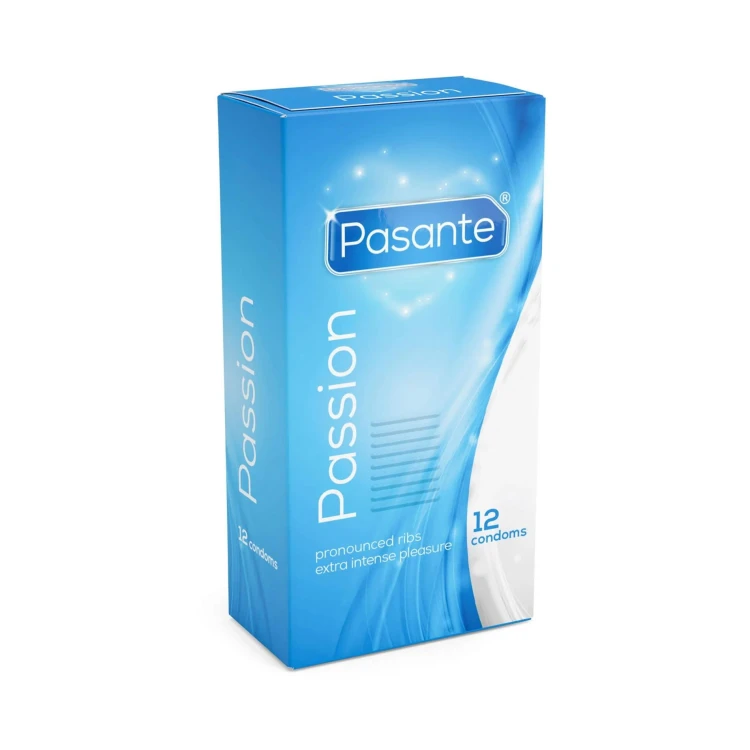 prezerwatywy Pasante Ribbed/Passion Condoms 12 sztuk
