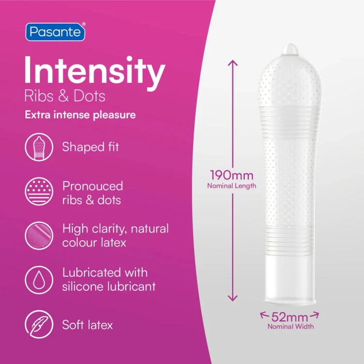 prezerwatywy Pasante Ribs & Dots/Intensity Condoms 12 sztuk