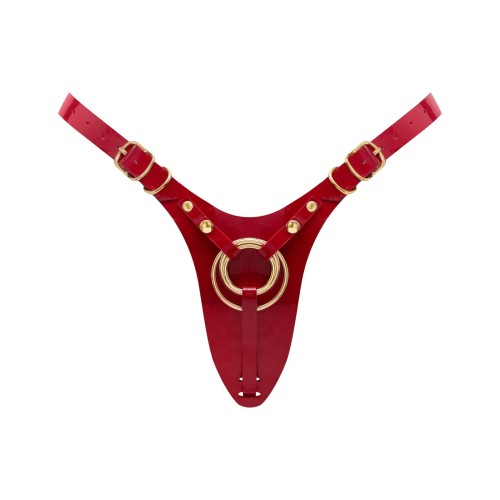 stringi  z mocowaniem dilda RED GLOSSY