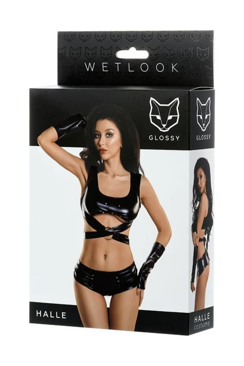 komplet Glossy Sexy set of 3 HALLE black M