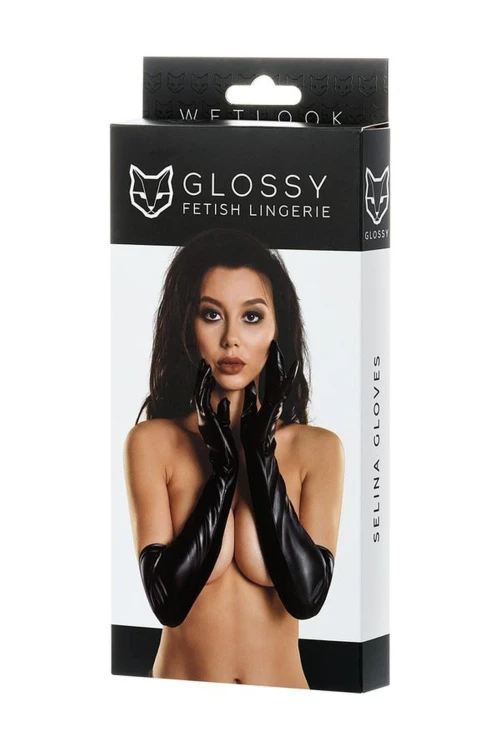 rękawiczki Glossy gloves SELINA black L