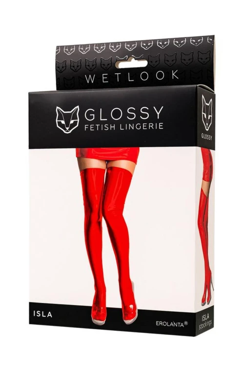 pończochy Wetlook Glossy Isla stockings red S