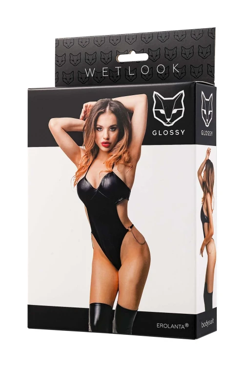 body Glossy Reina bodysuit wetlook black XL