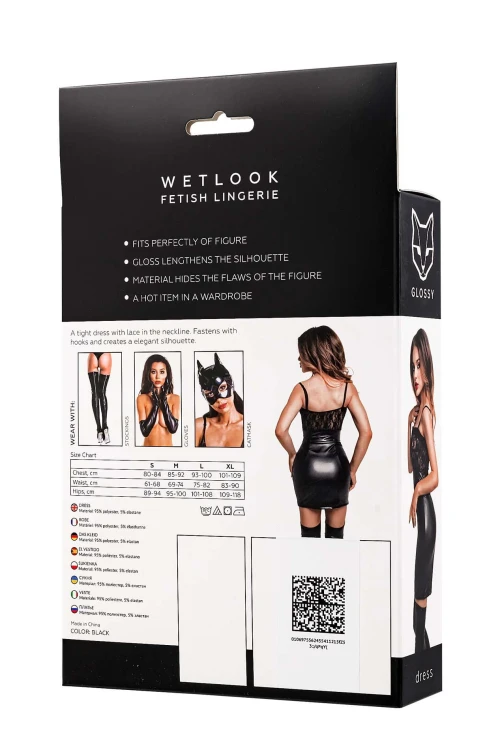 sukienka Glossy Nelly dress wetlook black L