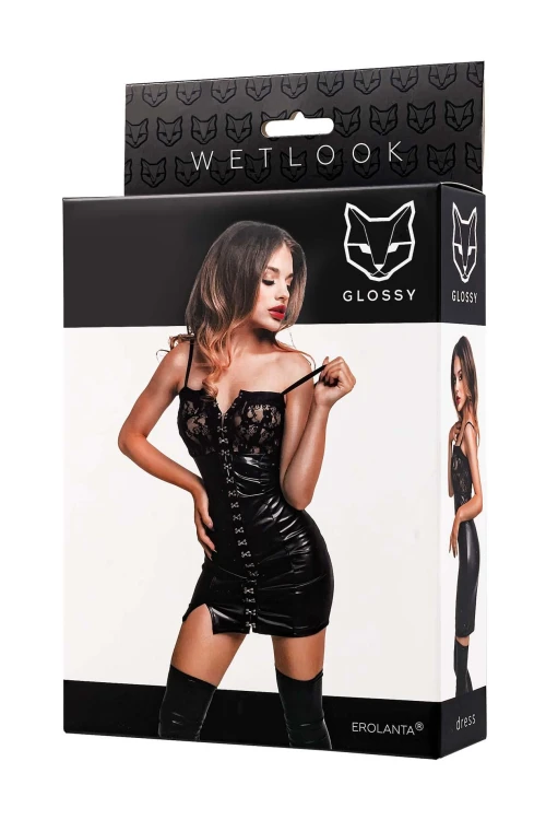 sukienka Glossy Nelly dress wetlook black M
