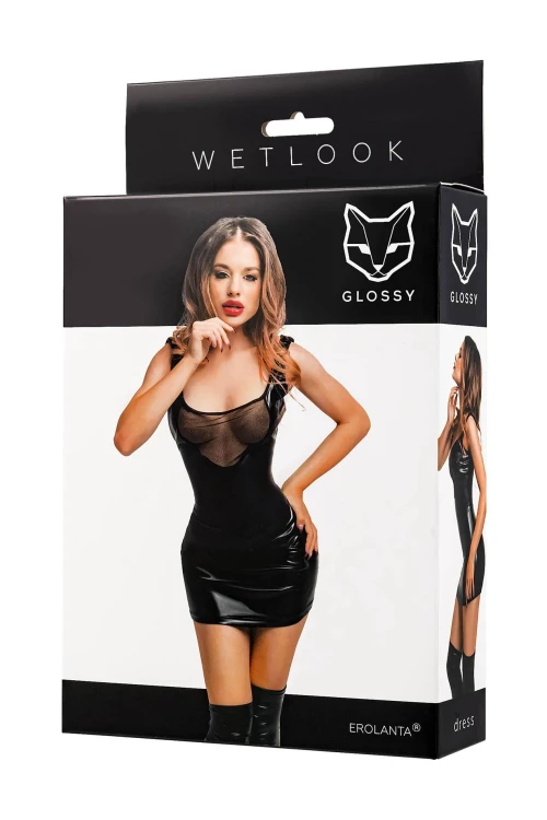 sukienka Glossy Rimma dress wetlook black L