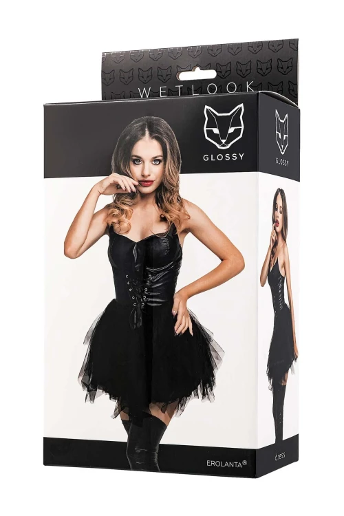 sukienka Glossy Elisia dress wetlook black S