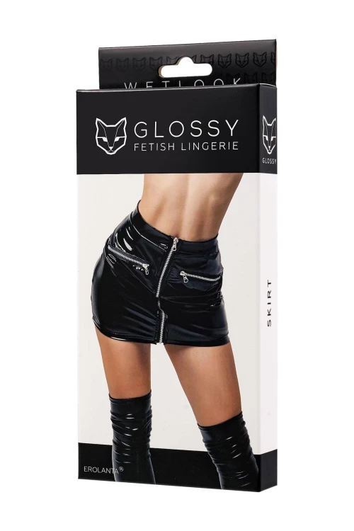 spódniczka Glossy Billie skirt wetlook black XL