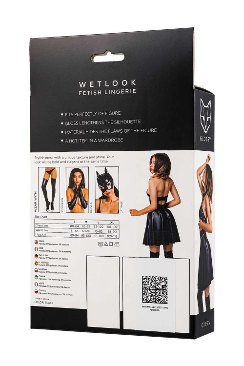 sukienka Glossy Marisa dress wetlook black XL