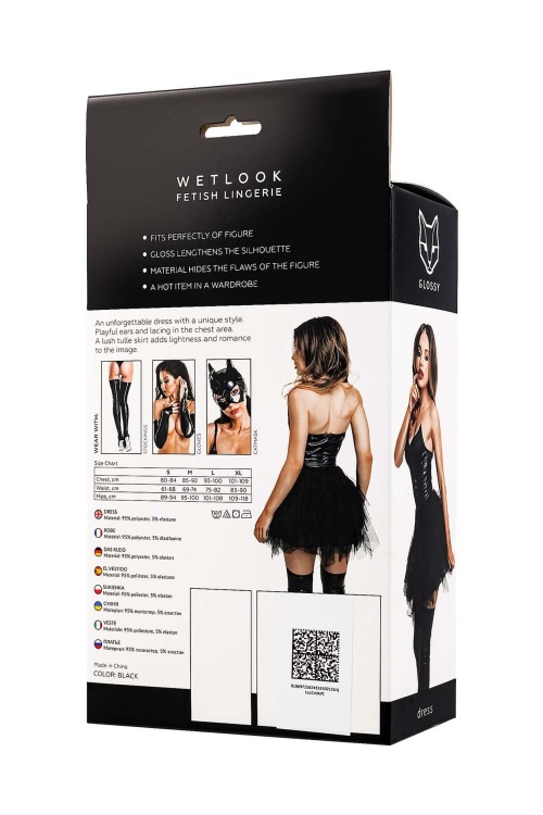 sukienka Glossy Elisia dress wetlook black XL