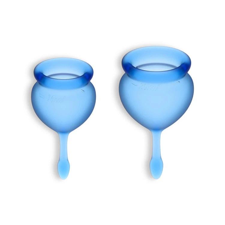 komplet kubeczków menstruacyjnych Feel Good Menstrual Cup dark blue