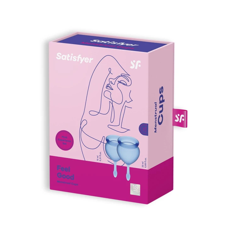 komplet kubeczków menstruacyjnych Feel Good Menstrual Cup dark blue