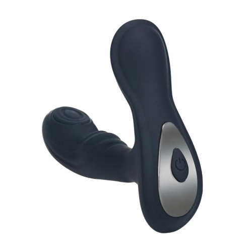 masażer Vibrating and Tapping Silicone Prostate Massager with Ball Stimulator Black