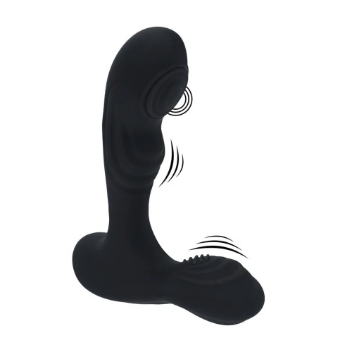 masażer Vibrating and Tapping Silicone Prostate Massager with Ball Stimulator Black