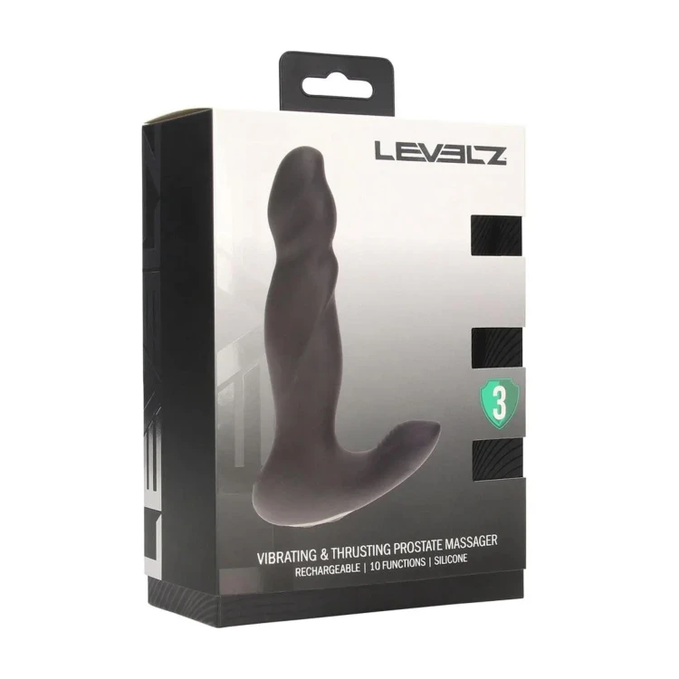 masażer Vibrating and Thrusting Silicone Prostate Massager Black