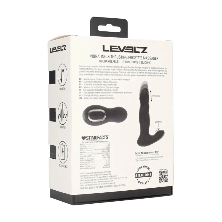 masażer Vibrating and Thrusting Silicone Prostate Massager Black