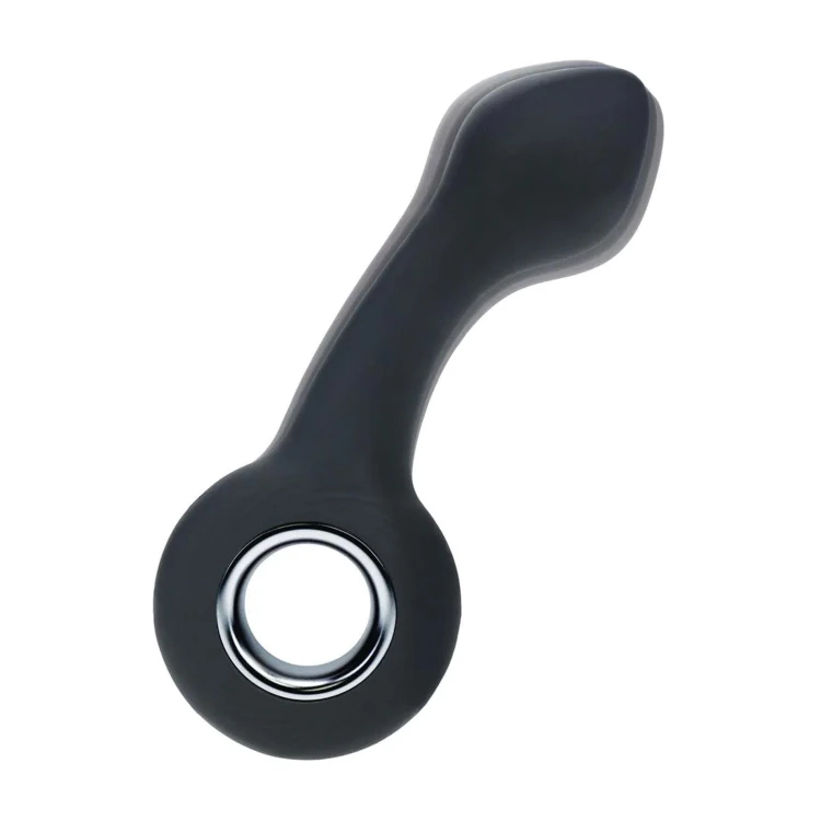 masażer Vibrating Bulb Silicone Prostate Massager with Loop Black