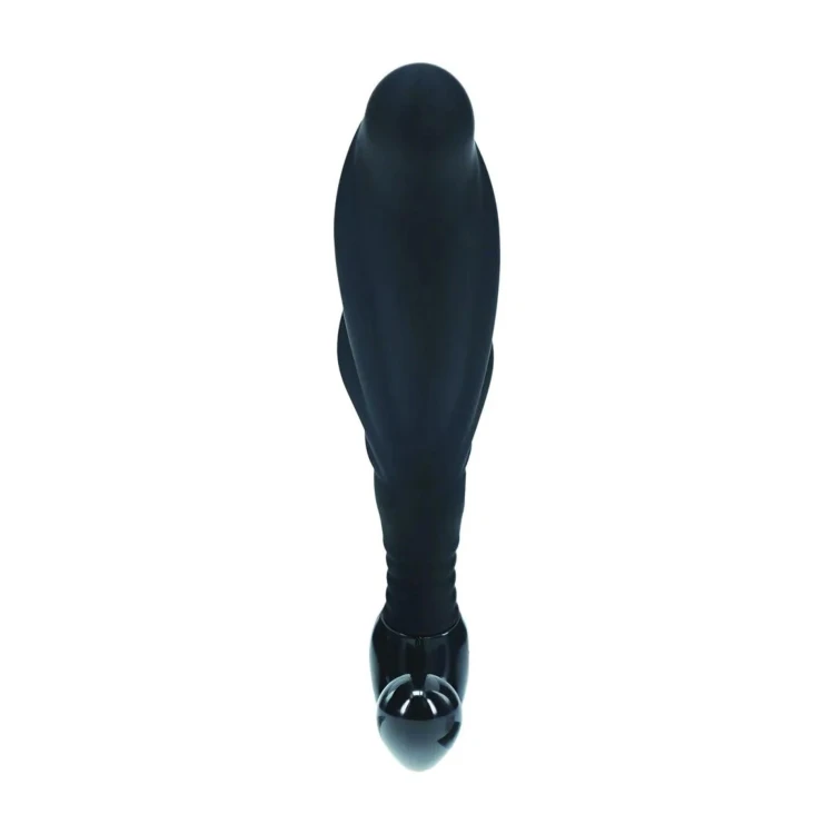 masażer Rippled with Hard Loop Silicone Prostate Massager Black L