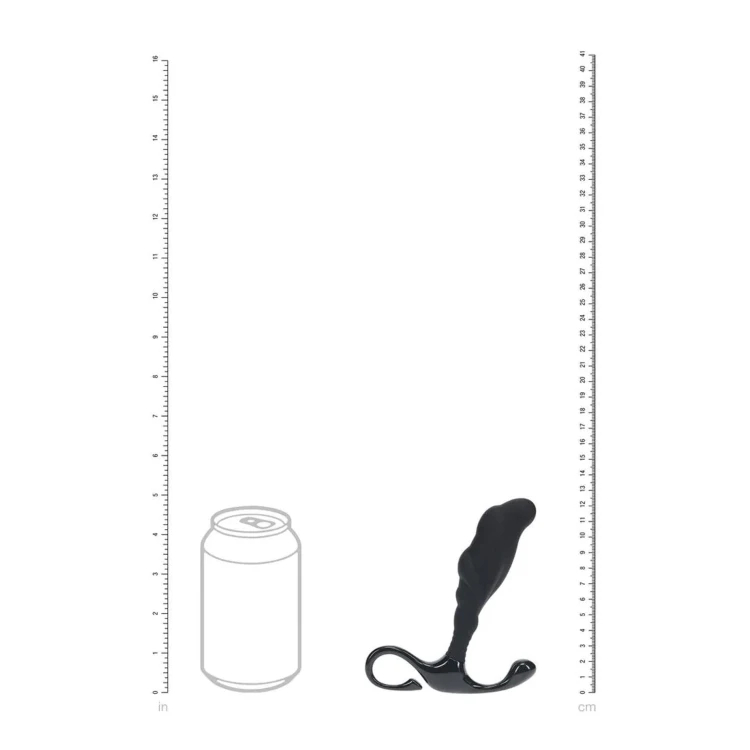 masażer Rippled with Hard Loop Silicone Prostate Massager Black L