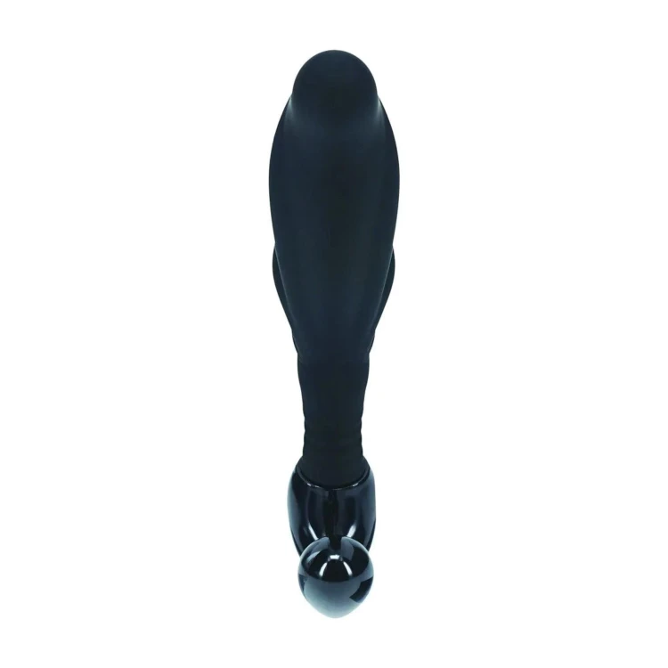 masażer Rippled with Hard Loop Silicone Prostate Massager Black M