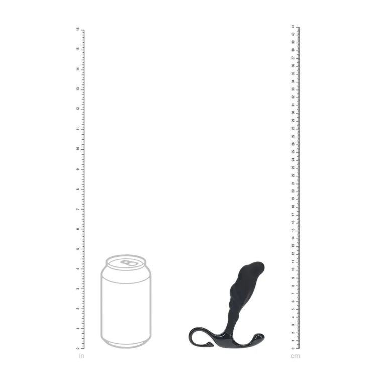 masażer Rippled with Hard Loop Silicone Prostate Massager Black M