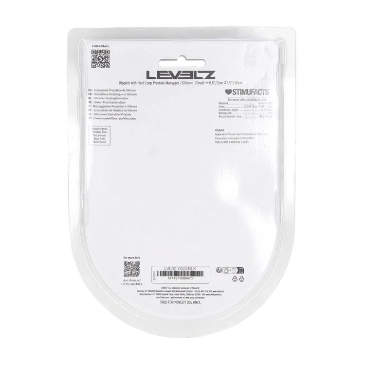 masażer Rippled with Hard Loop Silicone Prostate Massager  Black S