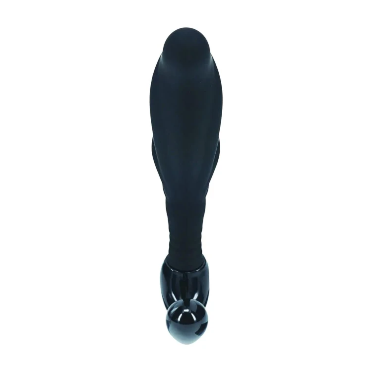 masażer Rippled with Hard Loop Silicone Prostate Massager  Black S