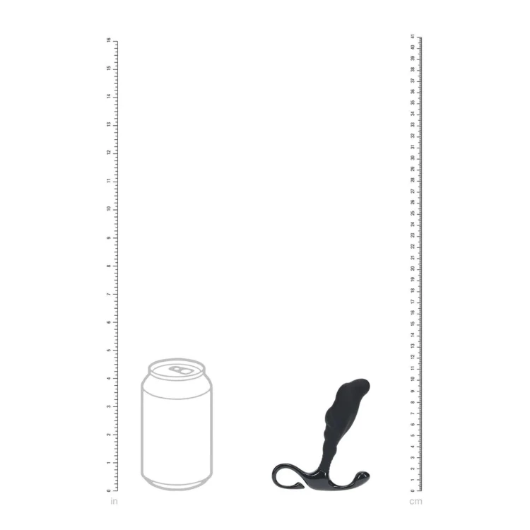 masażer Rippled with Hard Loop Silicone Prostate Massager  Black S