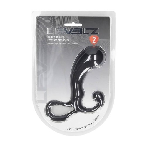masażer Bulb with Loop Silicone Prostate Massager  Black L