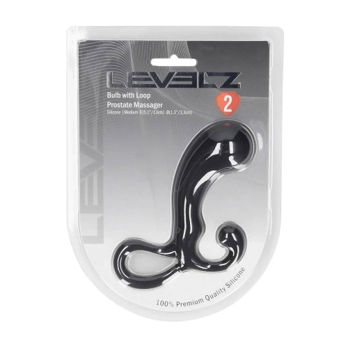 masażer Bulb with Loop Silicone Prostate Massager  Black M