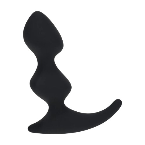masażer Full Double Ripple Silicone Prostate Massager  Black