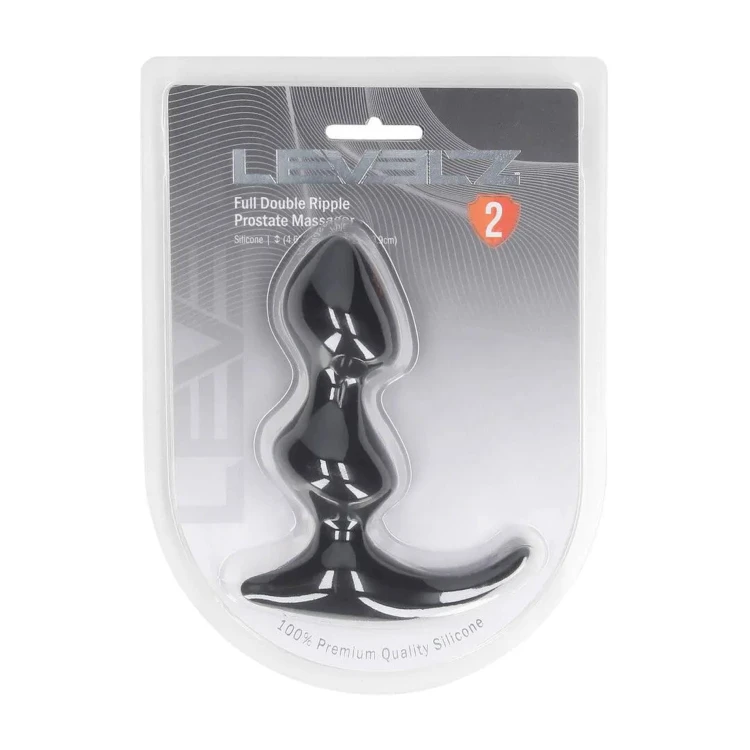 masażer Full Double Ripple Silicone Prostate Massager  Black
