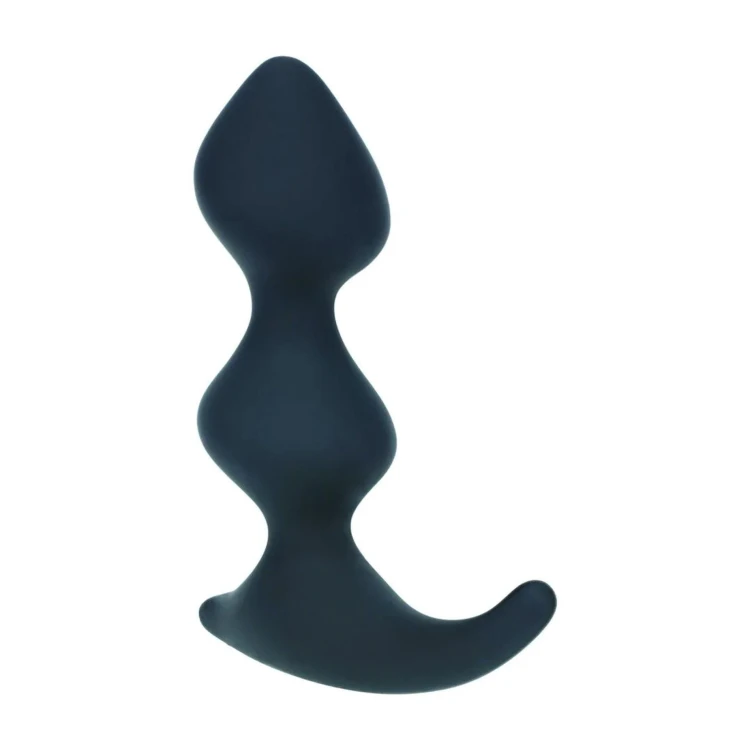 masażer Full Double Ripple Silicone Prostate Massager  Black