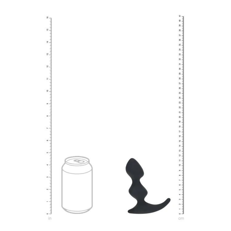 masażer Full Double Ripple Silicone Prostate Massager  Black