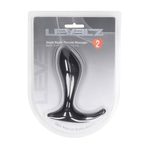 masażer Single Ripple Silicone Prostate Massager  Black