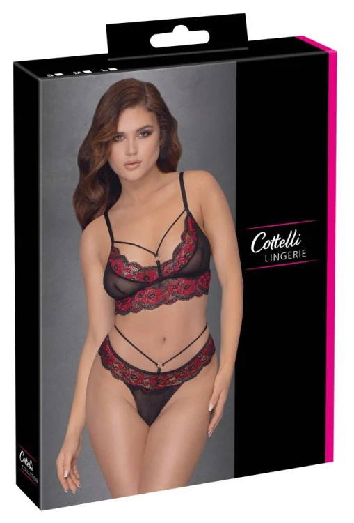 komplet Cottelli LINGERIE black/red L