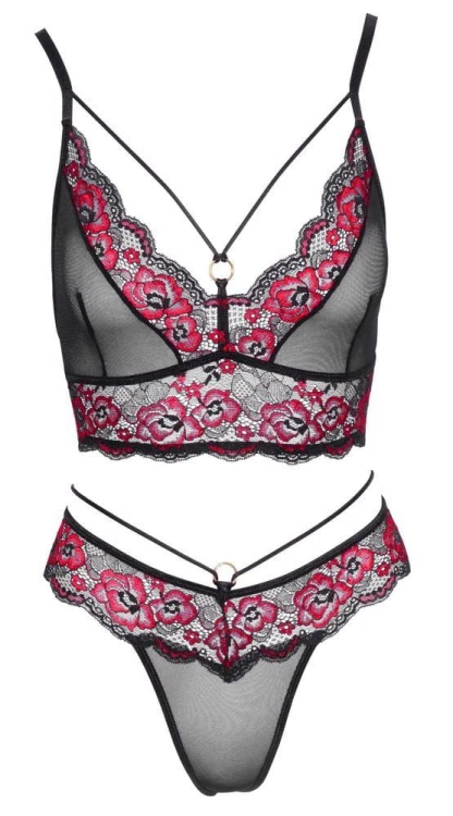 komplet Cottelli LINGERIE black/red L