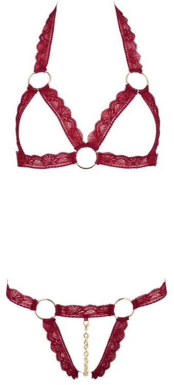 komplet Cottelli LINGERIE open red M/L