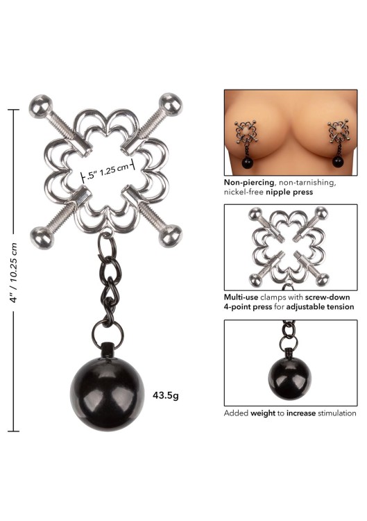 zaciski Weighted Nipple Press Metal Calexotics