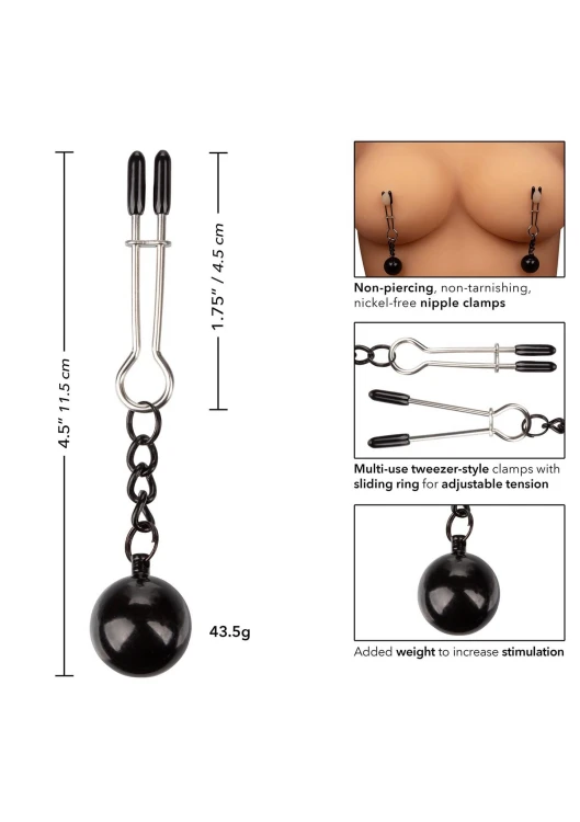 klipsy Weighted Tweezer Nipple Clamps Metal Calexotics