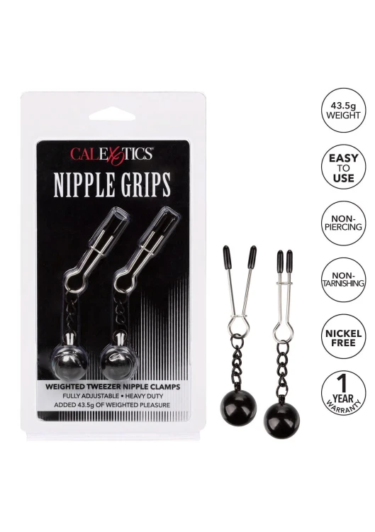 klipsy Weighted Tweezer Nipple Clamps Metal Calexotics