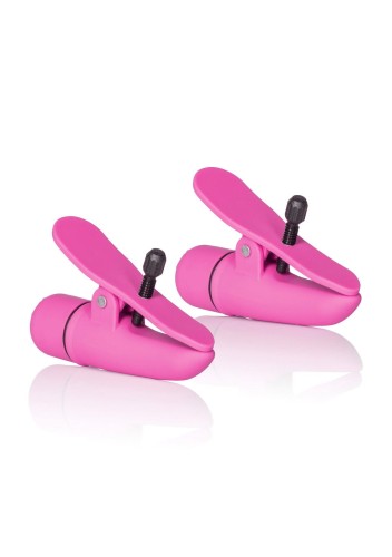 klamerki wibrujące Nipplettes Pink Calexotics